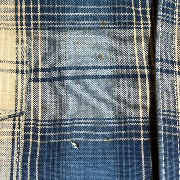 VTG Wrangler Mens Western Long Sleeve Snap Shirt XXL Cowboy Country Rodeo Flaws - Picture 6 of 12